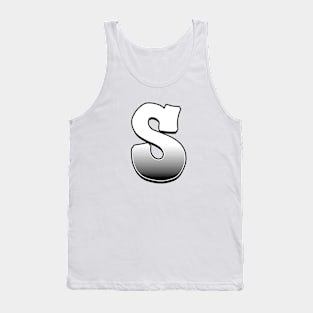 Letter S - White / Grey fade Tank Top